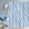 Dazzlewall Blaue Streifen Duschvorhang 180x180cm, Geometrische Linien Badezimmer Vorhang Wasserdicht Anti-Schimmel Stoff mit 12 Haken