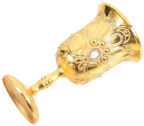 KOCKSHION bicchiere di vino retrò calice a calice di grandi dimensioni cocktail piccolo blu tazza calice in metallo vintage di calice calici coppa di ottone calice medievale rame D'oro
