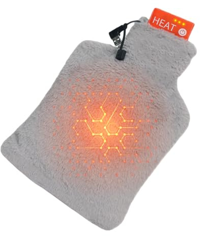 Borsa 'acqua calda elettrica - Batteria 'acqua calda, alimentata tramite USB, regolabile, morbido riscaldatore in peluche, calore portatile, invernale, per interni, esterni, casa, div