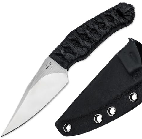 BÖKER PLUS® 302 - feststehendes Premium EDC Messer mit Nitro-V Stahl - kompaktes Fixed Blade 42a konform - Profi Taschenmesser mit Kydexscheide & Gürtelclip - Designer Messer mit Rochenhaut Imitat