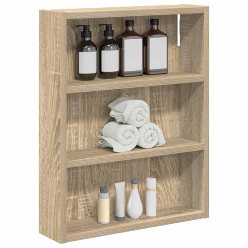 vidaXL Badezimmer-Wandschrank Sonoma-Eiche 40 x 10 x 50 cm