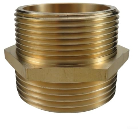 Raccord mâle à mâle en laiton pour tuyau d'incendie 3,8 cm NPT à 3,8 cm NST NH hexagonal pour usage industriel