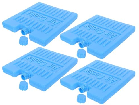 HOODANCOS 4 Pièces Boîte à Glace pour Climatiseur Ventilateur, Réutilisable en Plastique Bleu, pour Salon et Chambre, Bloc de Refroidissement Polyvalent et Solide