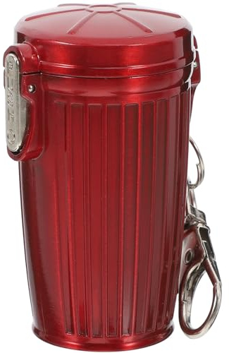 BESPORTBLE Portable with Sealed Design and Lightweight Plastic Material Cigarette Butt Boxes Pocket Mini Waste Bin Stylish Ashtray with Keychain Lid for Travel and Indoor Use