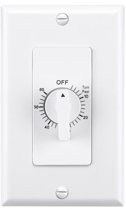 BN-LINK Bathroom Fan Timer Switch for Lights Exhaust Fan Heater, No Neutral