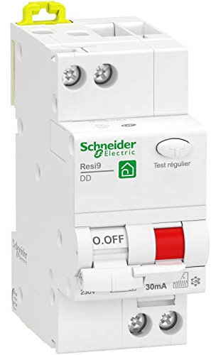 Schneider Electric - Resi9 - Interruptor diferencial - 1P+N - 16A - 30mA - Curva C - Tipo Fsi - R9PDCF16