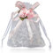 PLECUPE 20 Stück Organzasäckchen Organza Beutel Tunnelzug Hochzeit Säckchen Fest Party Beutel, 13 x 18cm Mehrfarbig Schmuckbeutel Säckchen Beutel für Geschenke Schmuckaufbewahrung, Weiß