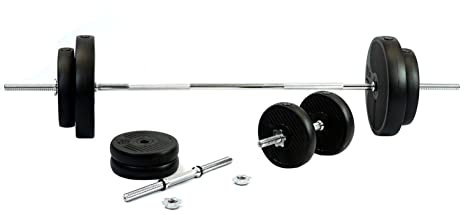V-fit 50kg Barbell & Dumbbell Weights Set