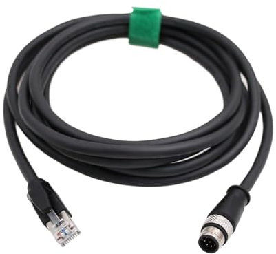 HangTon Industrial Ethernet M12 8 Pines A-Code Macho a RJ45 CAT6 Cable blindado para aplicación de automatización Sensor de cámara Cognex 2M