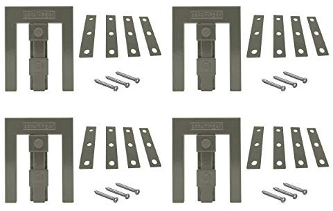 Scheffinger EM3 grau, Fenstersicherung für Fenster oder Türen aus Kunststoff/Holz/Aluminium, Einbruchschutz DIN zertifiziert, hochwertiger massiver Stahl, 4er Set