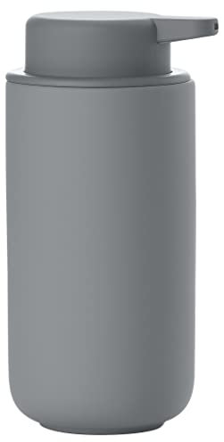 Zone Denmark Ume Seifenspender/Seifenpumpe aus Steingut mit Soft Touch-Beschichtung, extra großes Fassungsvermögen (450 ml), grau