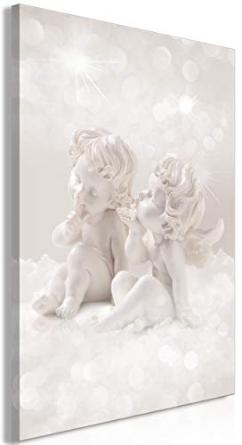 decomonkey Bilder Engel 40x60 cm 1 Teilig Leinwandbilder Bild auf Leinwand Vlies Wandbild Kunstdruck Wanddeko Wand Wohnzimmer Wanddekoration Deko Vintage beige