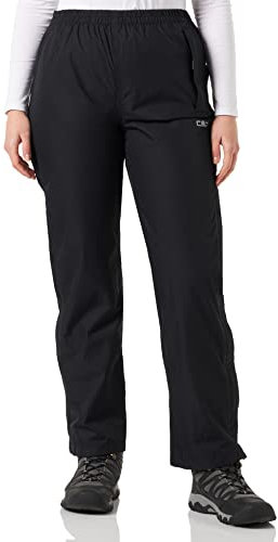 CMP - Regenfeste Damenhose mit Futter und durchgehenden seitlichen Reißverschlüssen, Schwarz, M