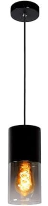 LUCIDE ZINO - Pendelleuchten - Ø 10 cm - 1xE27 - Rauchfarbe Grau