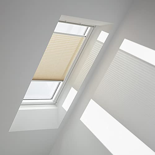 VELUX Original Plissee (FHL), Weisse Seitenschienen, SK06, Sandbeige/FHL SK06 1277SWL