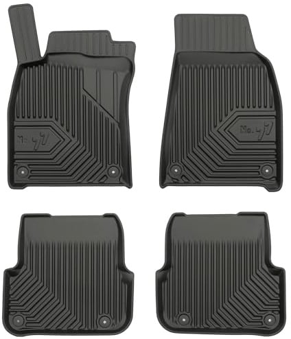 MOTOS Gummimatten Auto Fussmatte passend für Audi A6 C6 2006-2011 nach Facelift, 34,5cm Abstand zwischen den Mittelpunkten der Befestigungen Verbessern Sie Ihren Reisekomfort mit Antirutschmatte Auto