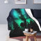KDLKLKSS Flauschige Kuscheldecke 180X200Cm Bäume Elche Landschaft Hochwertige Flanell Wohndecke XXL Super Weiche Und Kuschelige Decke Als Tagesdecke Bettüberwurf Sofadecke Für Couch