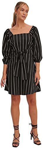 NA-KD Tie Waist Detail Mini Dress Vestido Casual, Stripe, EU 34 para Mujer