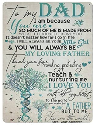 To My Dad Poster Thank You Love Providing Protecting Metal Sign Vintage Style Blechschild Home Wall Posters Bar Cafe Kitchen Garage Garden Farm Room Man Cave Decor Neuartiges Familiengeburtstagsgesche