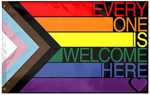 Rainbow Gay Pride LGBTQ+ Flagge, 90 x 152 cm, Progress Gay Pride Banner für LGBT-Partys, Karneval, Festival-Dekorationen und Feiern