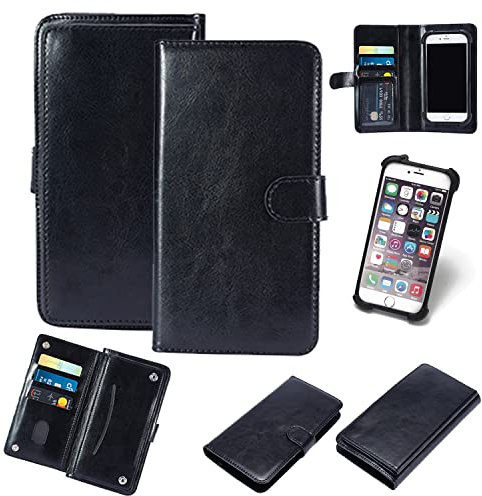 K-S-Trade Qualitativ & Innovativ 360° Hülle Für Doogee S51 Schwarz Kunstleder Case Bookcase WalletCase Kunstlederederhülle Handyhülle,