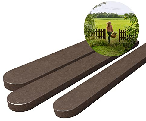 hanit® Zaunlatten | 120cm x 6cm x 2cm | braun | 78 Stück | witterungsbeständige und pflegeleichte Zaunbretter mit Rundkopf