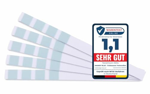 SMARDY 5X Wasser Teststreifen Wasserhärte Wasserteststreifen Gesamthärte Test Wasserqualität Kalk Wassertest für Trinkwasser Pool und Aquarium