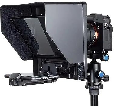 ERICAT Tragbarer Mini-Prompter, Smartphone-Teleprompter Mit 50/50 Gehärtetem Optischen Glas Und Fernbedienung, Unterstützt 24-mm-Weitwinkelaufnahmen Und Abnehmbare Sonnenblende, Für Online-Unterricht
