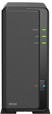 Synology DS124 1-Bay Discstation NAS (Realtek RTD1619B 4 core 1.7 GHz 1GB DDR4 RAM 1xRJ-45 1GbE) 8TB Bundle con 1x 8TB Seagate IronWolf