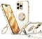 XYZ for iPhone 15 Pro Max Case with Stand, Heart Lanyard for Girls Women, Luxury Cute Bling Protective Phone Cover for iPhone 15 Pro Max, White