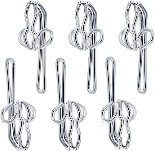 Hooks Pencil Pleat Heavy Duty Silver Hooks Metal Header Tape Drapery Hooks for Pencil Pleats Window Pack of 20