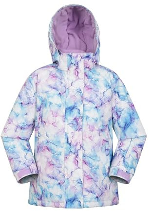 Mountain Warehouse Snowdrop bedruckte Kinder Skijacke - wasserdicht, integrierte Schneefang, abnehmbare Kapuze - für Snowboarding, Wintersport Hellrosa Kinder 98 DE (2-3 Jahre)