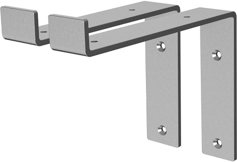 ML-Design 2 Stück Regalhalterung 20x4x14,5 cm, Grau, aus Metall, 8 Zoll Regalhalterungen, Industrielle Regalwinkel, Regalträger für Wandmontage, 90 Grad Wandhalterung, L-Form Wandregal, mit Schrauben