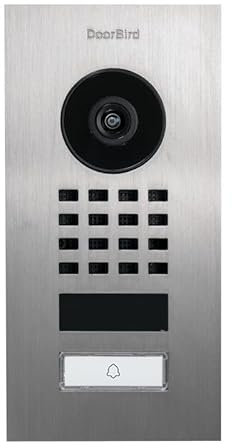 DoorBird D1101V Unterputz IP Video Türstation | Video-Türsprechanlage mit 1 Ruftaste, WLAN, Bluetooth, HD-Video, Bewegungssensor, in Graphitschwarz (Raven Polar)