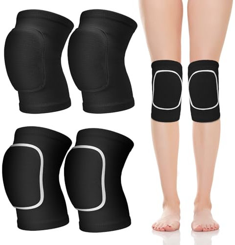 Halinuia 2 pares de rodilleras para niños, suaves, anticolisión, rodilleras, 7-12 años, niños, niñas, danza, ciclismo, baloncesto, voleibol, balonmano, deportes, (S)