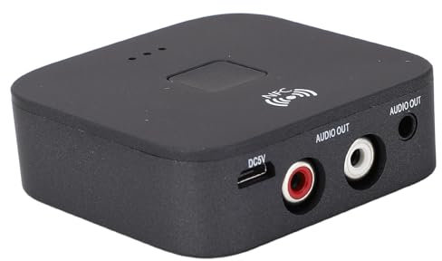 Elprico Bluetooth 5.0-Audioempfänger, Kabelloser Audio-Adapter für Heim-Stereo-Musik-Streaming-System mit 3,5-mm-Klinkenstecker und NFC-Funktion für Auto-TV, Computer-Lautsprecher,