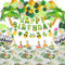 Hawaii Party Deko, Hawaii Tischtücher Deko Set Hawaii Thema Happy Birthday Deko,Palmblätter Ananas Wabenbälle Girlande Hawaii Luau Tischröcke Ballons Arch Kit,Beach Party Deko