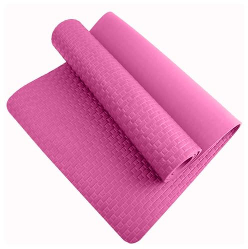 ProBytes Yogamatte / Gymnastikmatte - 183 x 61 x 0,7 cm, NBR, rutschfester Gummischaum, Aerobic, Gymnastik, Workout, Meditation, Fitness, Camping, Zuhause, schützt den Boden, Knie-/Gelenkkissen, Rosa