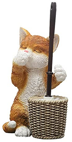 Toilet Brush Holder Cat-shaped Toilet Brush Holder Base Hand-painted Soft Hair Toilet Brush Creative Design Toilet Brush Bathroom Cleaning Toilet Brush Set Toilet Brush Holders