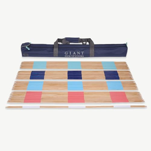 Uber Games Mikado XXL Mega 90 bis 150 cm - Outdoor & Indoor - in Tragetasche - Jumbo FSC Holz Version (bis 90 cm)