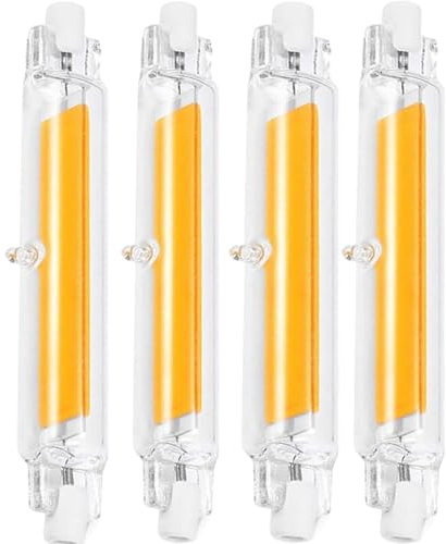 Anugsoe R7S LED 78mm Dimmbar Lampe,10W R7S LED Ersatz für 100W Halogen Leuchtmittel,R7S LED Stab Warmweiß 3000K 1000LM,Kein Flackern，360°Abstrahlwinkel,4er Pack