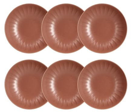 NOVASTYL - Lot 6 assiettes creuses bistrot 22cm en faïence terracotta - 2614601