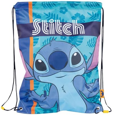 Disney Stitch Mochila de Gimnasio, Mochila Cuerdas, Bolsa de Equipaje, Mochila de Viaje Infantil, Regalo para Niñas y Adolescentes | Azul