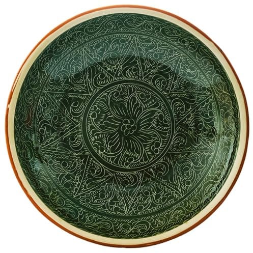 4BIG.fun Lagan uzbeko Ø37 cm Oriental Ljagan Риштан ляган Ciotola in ceramica fatta a mano smalto piatto dipinto a mano realizzato a mano Earthenware Uzbeko