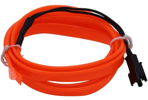 Recambo 4M EL Wire LED Ambiente Beleuchtung, 12V Flexible Neon Lichtleiste, Innenraumbeleuchtung für Auto, Inverter Inklusive, Wasserdichtes Ambientelicht für PKW, Orange