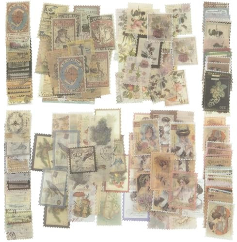 240 Stk Scrapbooking Sticker Set,Vintage Scrapbooking Aufkleber Papier Sticker Set,Vintage Washi Aufkleber Selbstklebend Streifen Scrapbooking Aufkleber Dekorativ Sticker für DIY Scrapbook