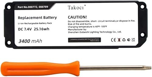 MXJFYY 7.4V 3400mAh 088796 088772 088789 080841 2ICR19/65 Bluetooth Speaker Replacement Battery Compatible with Bose SoundLink Mini 2, Mini II Wireless Speaker