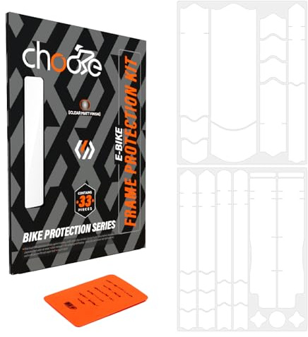 CNC E-Bike Frame Protection Tape,32-Piece Total ebike Frame Protector Film- e bike Frame Guard Wrap for Top/down Tube Chassis Scratch Protective,Protect emtb Bike from Scratches and Dings.transparent
