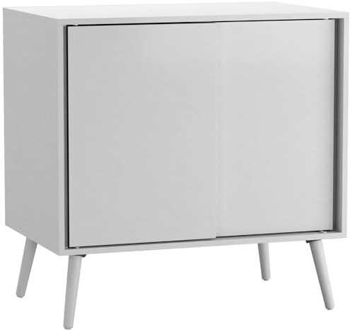 URBNLIVING Modern 2-Door Sliding Chest Cabinet Sideboard Storage Unit with Legs Closet Cupboard Organiser for Bedroom, Living Room, or Hallway Sleek Design with Ample Hidden Storage Space