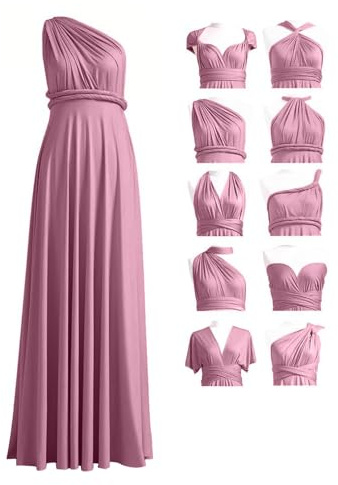 Abendkleid Damen Lang Ballkleid Infinity Kleid Bandeau Brautjungfernkleid Multi-Way Kleid Übergröße Convertible Twist Wickelkleid Hochzeitskleider Festliche Kleider für Hochzeit